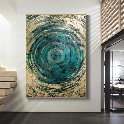 China 100% Hand Painted Abstract Large Picture Modern Abstract Textured Living Room Gold Foil Canvas Wall Art Painting Handmade Decor for sale