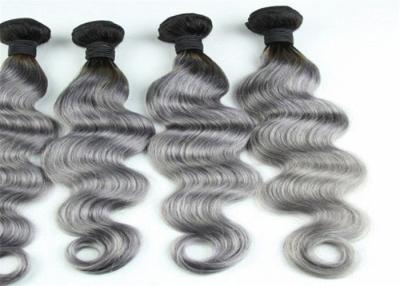 China Gray Ombre Colored Human Hair Extensions Brazilian Body Wave Hair for sale