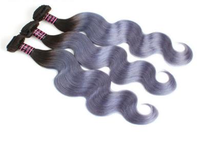 China 7A Virgin Brazilian Hair 1B / Grey Ombre Human Hair Extensions Body Wave for sale