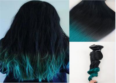 China Dark Roots Green Ombre Human Hair Extensions /  Brazilian Hair Weave for sale