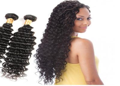 China No Chemical No Smell Deep Wave Human Hair Weave , Natural Black Virgin Human Hair for sale