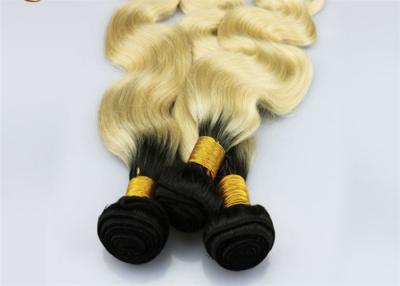 China European Ombre Color Human Hair Extensions Double Drawn Hair Weft for sale