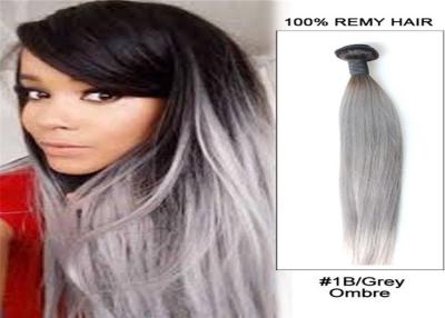 China Straight 1b / Gray Remy Human Hair Extensions Tangle Free No Shedding Full Cuticle for sale