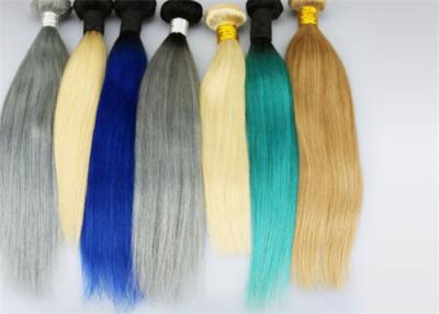 China Indian Human Hair Gray Color / Colorful Human Hair Extension Fashion Style for sale