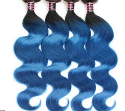 China Gesundes Jungfrau-Haar Extentions Ombre weiches blaues Grad-8A für Göttin zu verkaufen