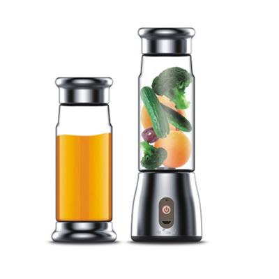 China Private Label Outdoor Portable Fruit Glass Bottle 380ml Personal Blender Usb Rechargeable for sale