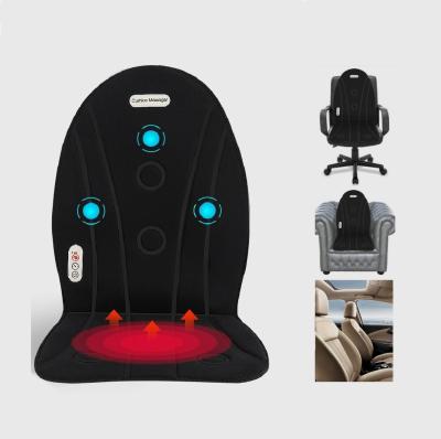 China Body Car Massage Chair Mat Portable Heated Massager Cushion Home Infrared Heating Vibrator Electric Vibrating Back Pads for sale