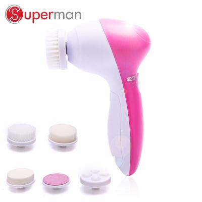 China 5 in 1 Electric Facial Cleansing Brush Detergent Face Wash Brush Skin Remover Face Scrub Clean SPA Beauty Relief Massager for sale