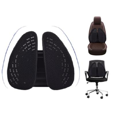 China Double Wing Design Lumbar Back Massager Support Cushion Work On Car Seat/Back Chairs Massage Cushion With Straps For Back Pain Relief for sale