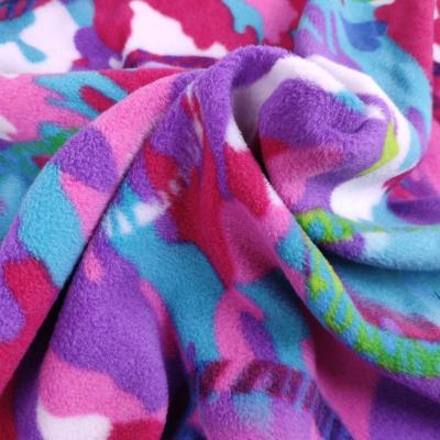 China Flame retardant two side brushed one side antipilling printed fleece fabric for sale