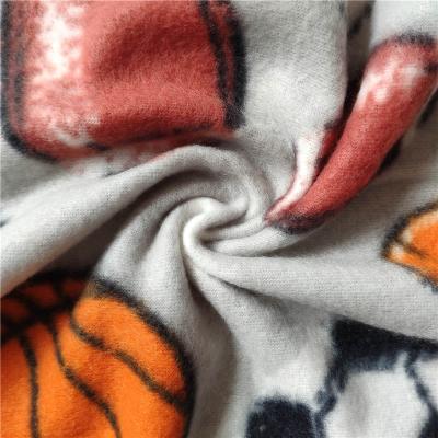 China Antistatic Knit Fleece Two Side Brushed Printed Fleece Fabric for sale