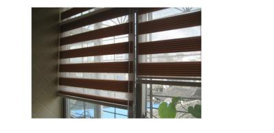 China Manual 100% polyester zebra roller blinds for windows with aluminum headrail,toprail for sale