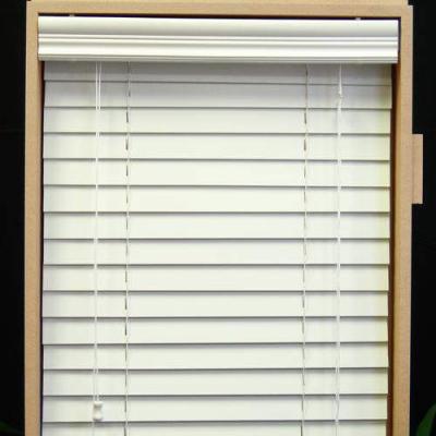 China 64mm pvc foamwood venetian blinds with steel high headrail and pvc foamwood bottomrail for sale