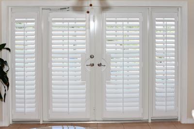 China 100% basswood french door shutters for door and windows with handle for sale