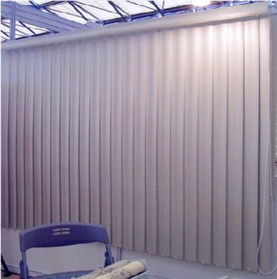 China 89mm smooth pvc vertical blinds for windows with aluminum headrail and wand control for sale