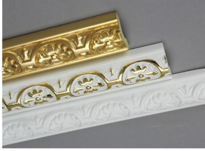 China Golden Decorative Polyurethane Crown Moulding Belt Line Hand Painted for sale