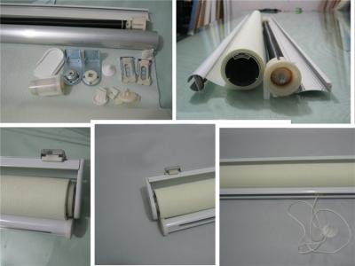 China Beige Sunscreen Patterned Roller Blind Manual Control, 28mm for sale