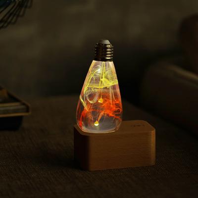 China Nordic LANDSCAPE Bedroom Decor Resin Night Light Decoration Corona Design Led Lamp Solar Bulb With Plug for sale