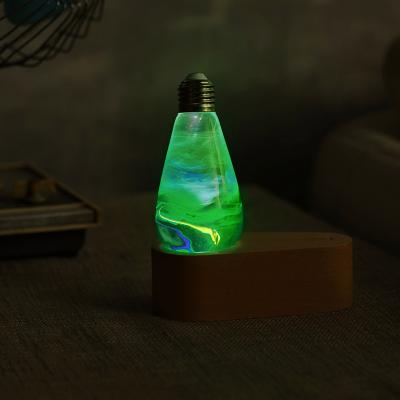 China Handmade Green LANDSCAPE Resin E.P Light LED Bulb with Lamp Base for Gifts Cafe Home Decorations for sale