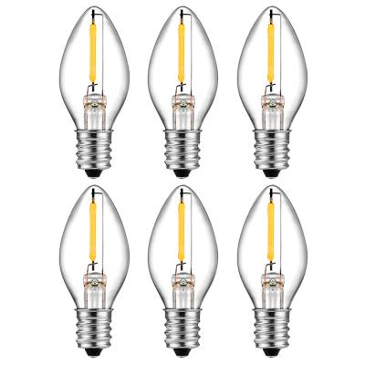 China Residential Mini Size Lighting C7 Led Bulb 1w 2w Warm White For Crystal Light Use for sale