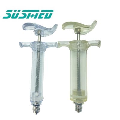 China New Hot Selling Reusable Veterinary Vaccine Syringe 10ml/20ml Plastic Steel Veterinary Syringe for sale