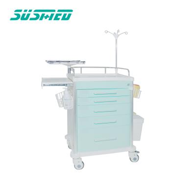 China Plastic Transfer Emergency Drug Treatment Functional Medical Nursing Portable Trolley for sale