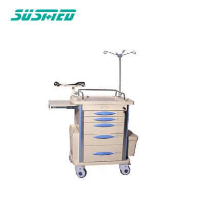 China High Quality ABS Hospital Furniture Medical Mobile Crash Trolley Trolley Trolley for sale