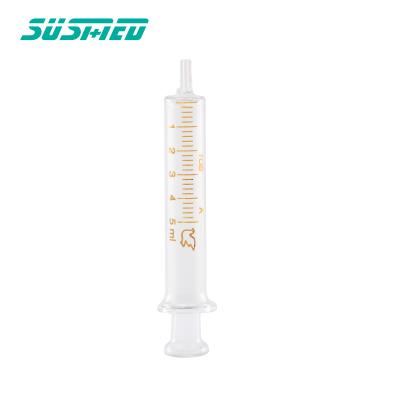 China Medical Disposable PVC Syringe Metal Ruhr Lock Glass Tip And Vacuum Glass Syringe for sale