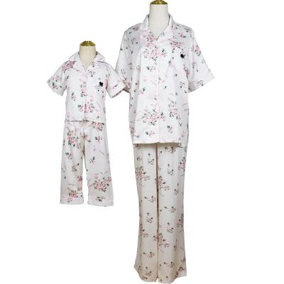 China Wholesale Custom QUICK DRY Ladies Pajamas Set Short Sleeve Floral Print Two Piece Pajamas For Girls for sale