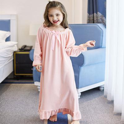 China Girls QUICK DRY spring and autumn winter gold mink velvet fleece Korean princess nightgown long big dishonest boy girl's home service for sale