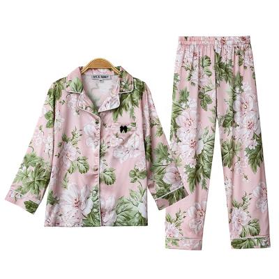 China OEM QUICK DRY wholesale kids pajamas unisex girls boys long sleeves sleepwear stain silk pajamas sets for sale