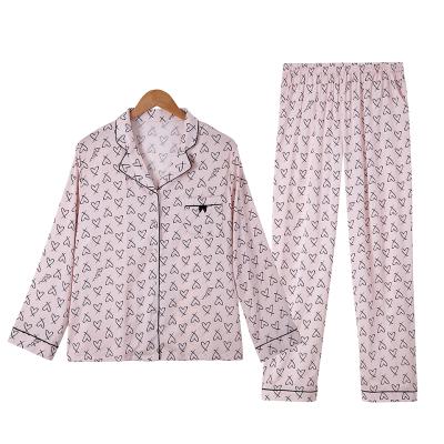 China China Wholesale QUICK DRY Winter Spring/Home Wear New Summer Silk Ladies Long Sleeves Two Piece Silk Pajamas for sale