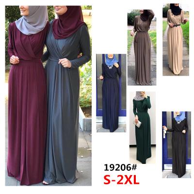 China Islamic Women's Kimono Abaya Dubai Robe V-Neck Pleated Wiping Skirt Abaya Online Clothing for sale