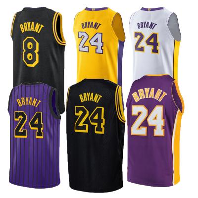 China Antibacterial Custom Embroidered Men's #24 Kobe Bryant Basketball Jerseys /uniforms for sale