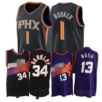 China 1 Antibacterial Jersey 34 Charles Barkley 13 Steve Nash Devin Booker 22 DeAndre Ayton Basketball Jerseys for sale