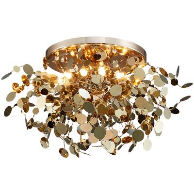 China Outdoor Mounted Made in China New Ceiling Chandelier Bedroom Modern Gold Lamps Home Decoration LED Stainless Steel Lighting Home Ceiling Lamp for sale