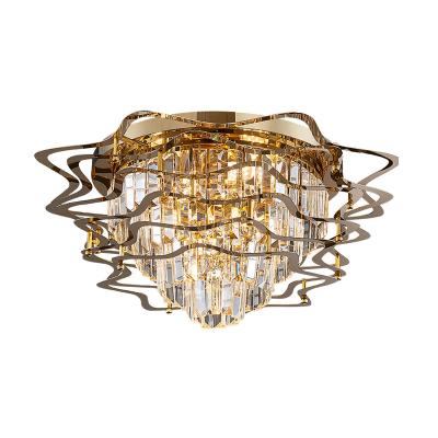 China Surface Mounted New Modern Crystal Lamps Home Decoration Indoor Living Room Bedroom Crystal Ceiling Luxury Ceiling Lamp for sale