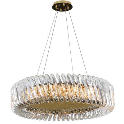 China Modern China Factory Wholesale Round Stainless Steel Gold Crystal Chandeliers High Ceiling Chandelier Ligh for sale