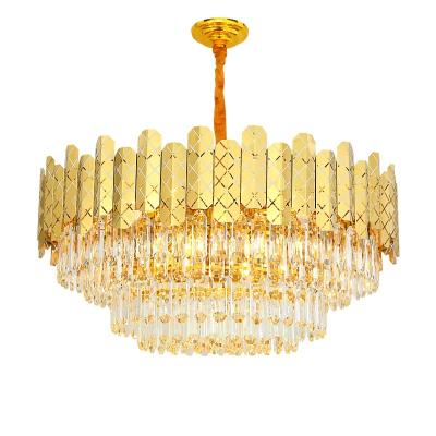 China Crystal Living Room Dining Room Bedroom Luxury Atmospheric Lamps Single Chandelier LED Modern Postmodern Stainless Steel Light for sale