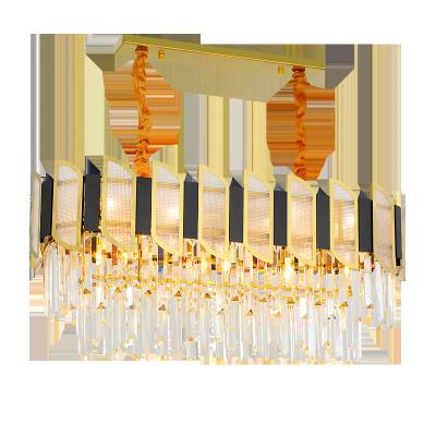 China New Modern Light Luxury Crystal Chandelier Column Modern Minimalist Dining Room Lamp Bedroom Lamp Stainless Steel for sale