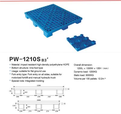 China Nine Foot Style Stackable Plastic Pallet For Environmental Friendly Storage en venta