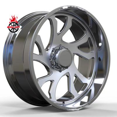 China Aluminum Forged 20-30 Inch H Style Monoblock Polished Big Truck Wheels Rims For America for sale