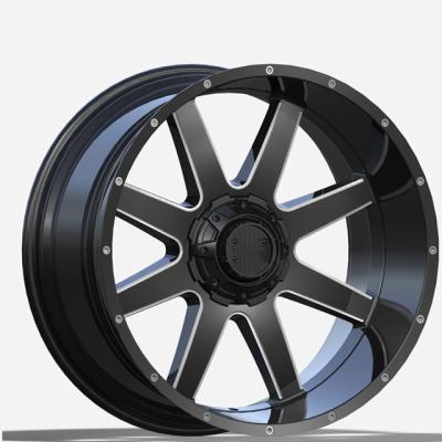 China Container Load 24*12 Aluminum Alloy Wholesale Offroad Car Cast Wheels Rims for sale