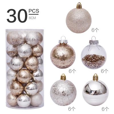 China Decorative Ball 6cm Christmas PE Gold Color Ceiling Ball Decorative Bucket Pendant 30 Pieces Decorative Wholesale for sale