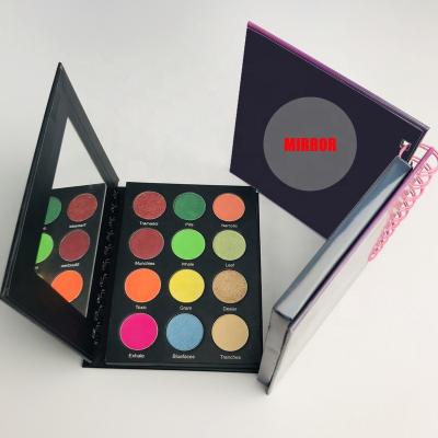 China Waterproof Flawless 2022 Private Label Waterproof Cosmetics Vegan Shimmer Custom Makeup Eyeshadow Book Palette Packaging for sale