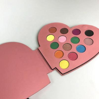 China Waterproof DIY Designs Makeup Wholesale Manufacturers Make Your Own Brand Custom Eyeshadow Palette Heart Shape Palette for sale