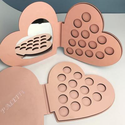 China Waterproof 16 Shades Pale Pink Eyeshadow Palette Makeup Eyeshadow Packaging Empty Eyeshadow Palette With Mirror for sale