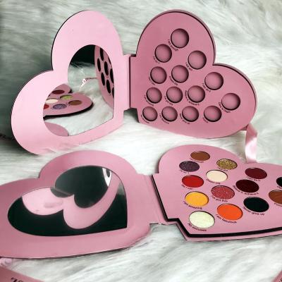 China Valentine Gift Love Palette Custom Heart Shape Waterproof Eyeshadow Palette for sale