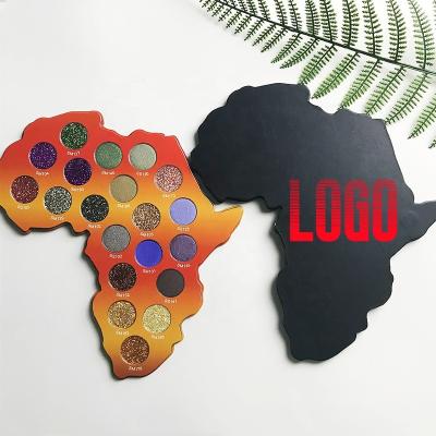 China Waterproof Create Your Own Shape Africa Map Pigmented Eyeshadow Pallette Private Label Eyeshadow for sale