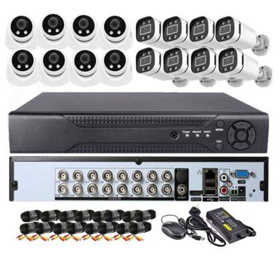 China NIGHT VISION New Arrival Face Detection CCTV Camera Kit 5MP Full Color Night Vision AHD DVR 16Channel Security HD Camera CCTV Outdoor CCTV System for sale